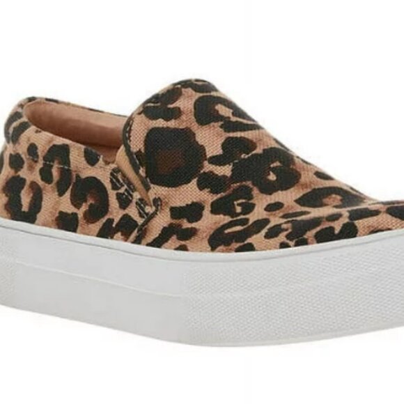 Steve Madden leopard fabric Symba low top slip-on sneakers, S 6.5 - Picture 1 of 6
